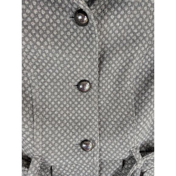 Banana Republic Trench Coat Womens XS Gray Belted Big Buttons Wool Blend - Picture 13 of 16